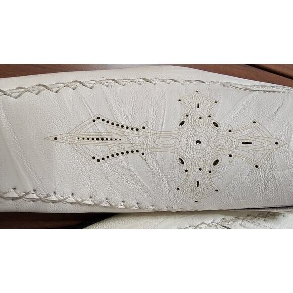 Delli Aldo M-18355 White Etched Cross‎ Square Toe Slip On Loafers MENS 7 UK 6.5 main image 3
